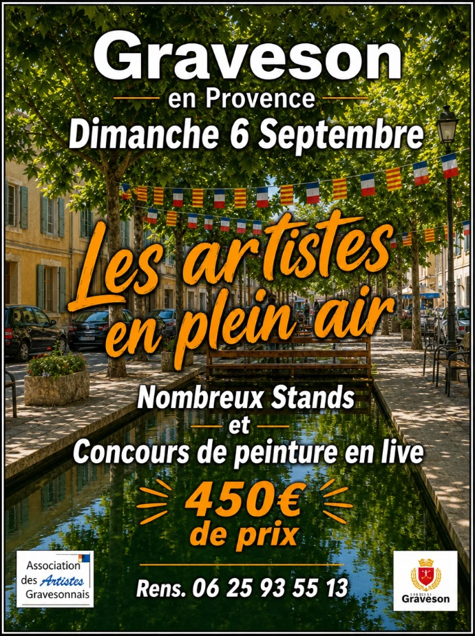 Affiche concours de peinture en plein air Graveson 6 septembre 2026